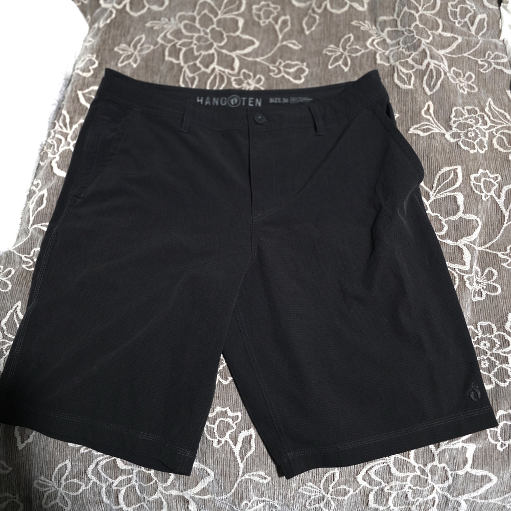 Hang Ten Charcoal Men's Flat Front Shorts Size 36